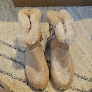 Target Tan/Pink Kids Boots with Faux Fur